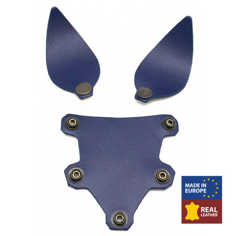 The Red PUPPY SET OREILLES ET LANGUE EN CUIR BLEU